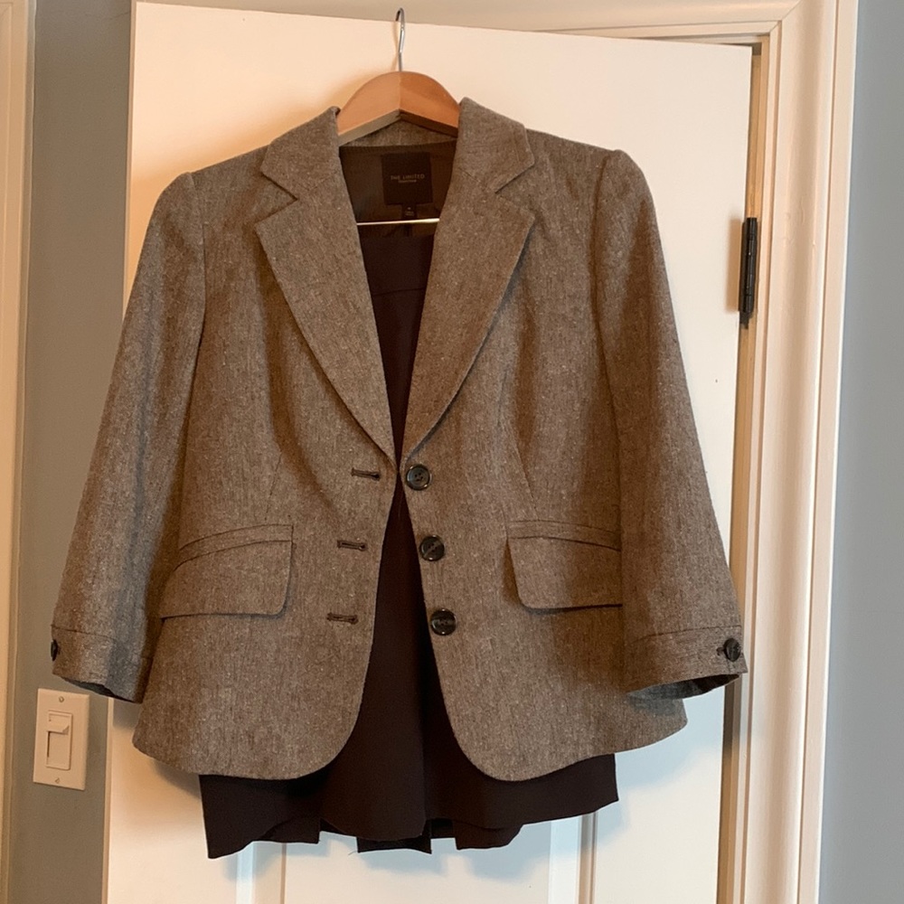 Brown skirt suit